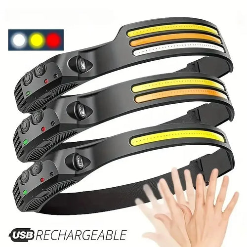 Lampka czołowa LED 5 trybów-czujnik ruchu